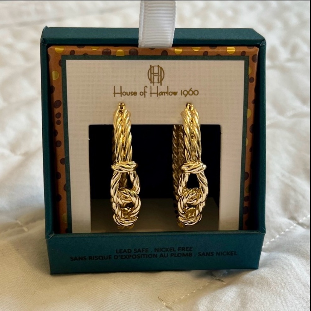 💛House of Harlow 1960 Elegant Gold Hoop Earrings